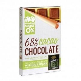 Шоколад горький 68% какао БЕЗ САХАРА Томер 90 гр