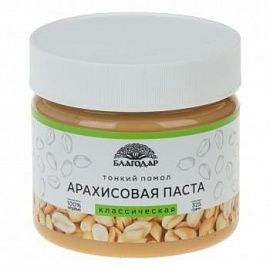 Паста арахисовая Классическая тонкий помол Благодар 325 гр
