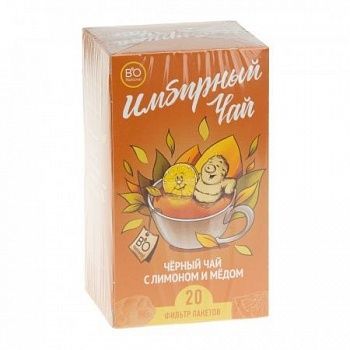 Чай Имбирный черный лимон мед BIONATIONAL 20 гр