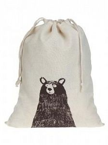 Мешок подарочный с изображением медведя,   27*36 см