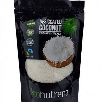 Стружка кокосовая органическая LOW FAT низкой жирности, Econutrena 