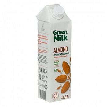 Напиток миндальный на рисовой основе Green Milk 1 л