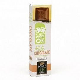Шоколад молочный 33% какао БЕЗ САХАРА Томер 90 гр