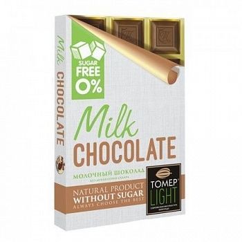 Шоколад молочный 33% какао БЕЗ САХАРА Томер 30 гр